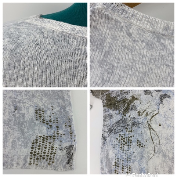 sandwich White and Grey Lightweight Patterned Long Sleeve Sweater, XL - Picture 15 of 16